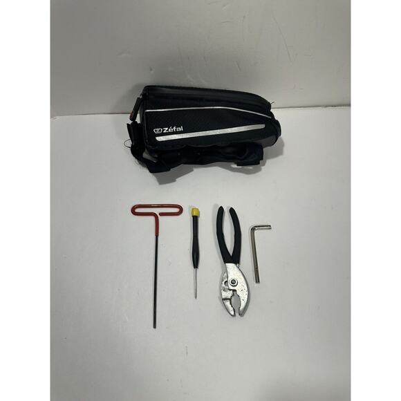 Zefal Bicycle Top Tube Bag Smart Phone Charge Bike Bag Bike + 4 Tools T Handle - Picture 1 of 10